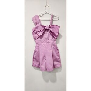 HABITUAL Kids Girl's Size 10 Off Shoulder Purple Modern Romper Pockets Summer